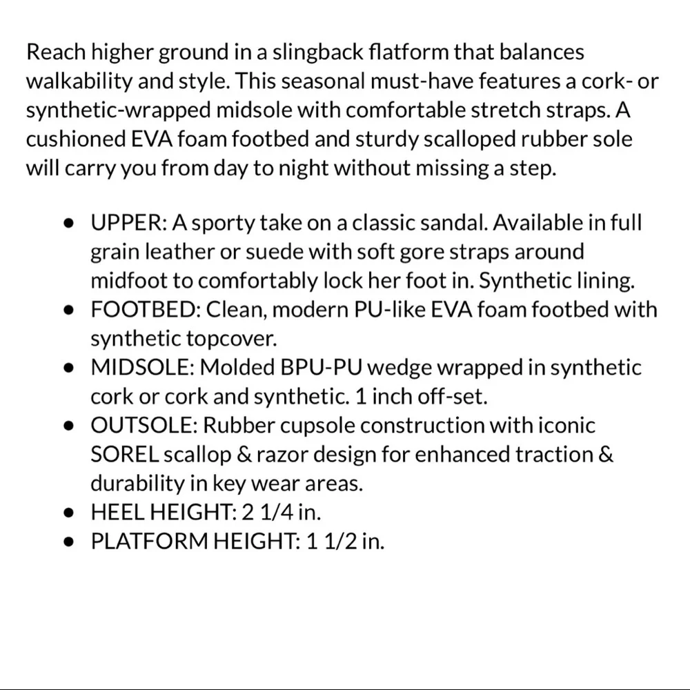 NIB Sorel Cameron Flatform Slingback Wedge Sandal Honest Beige - Picture 13 of 13